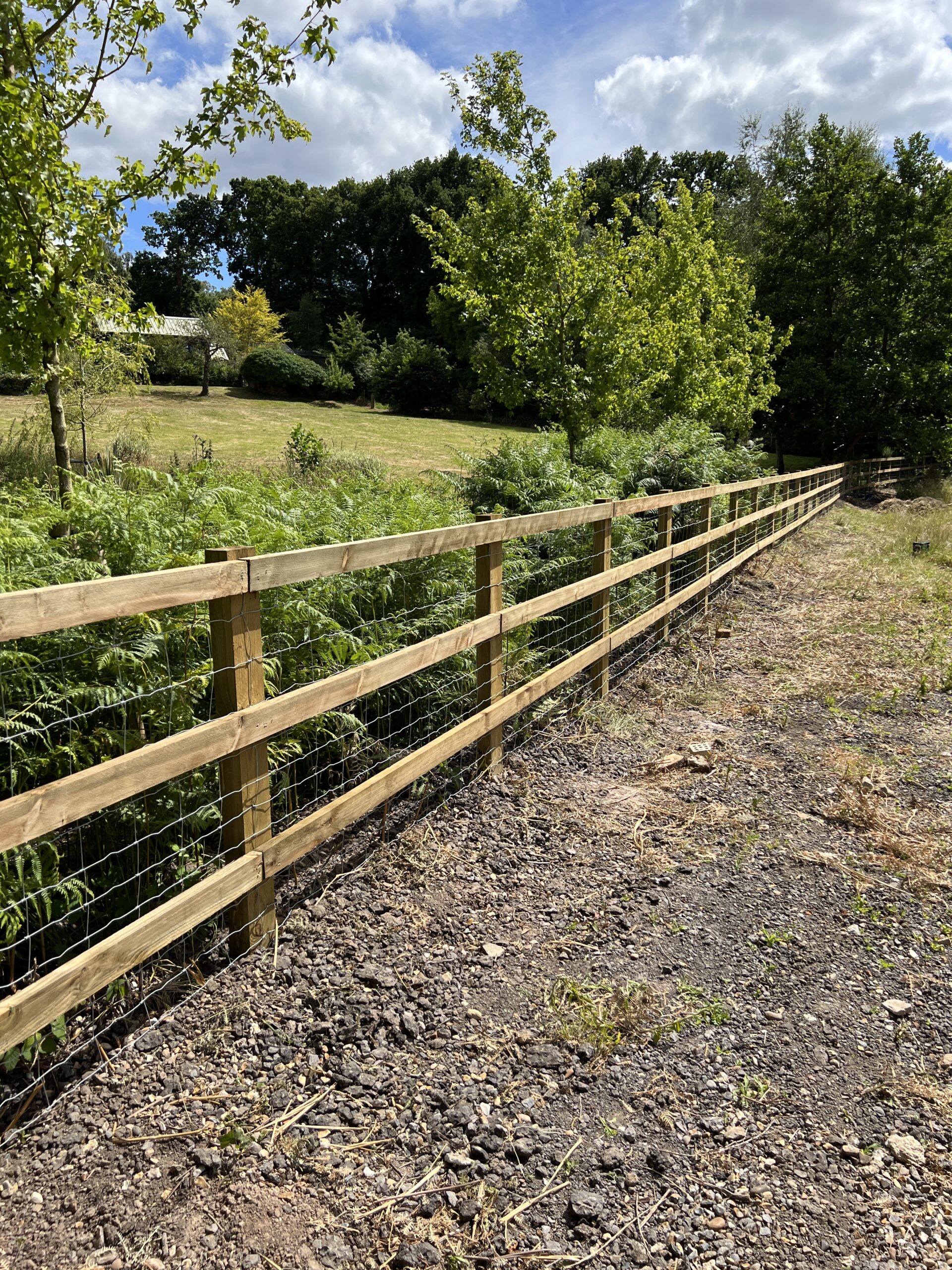 Post and rail fencing in Warfield