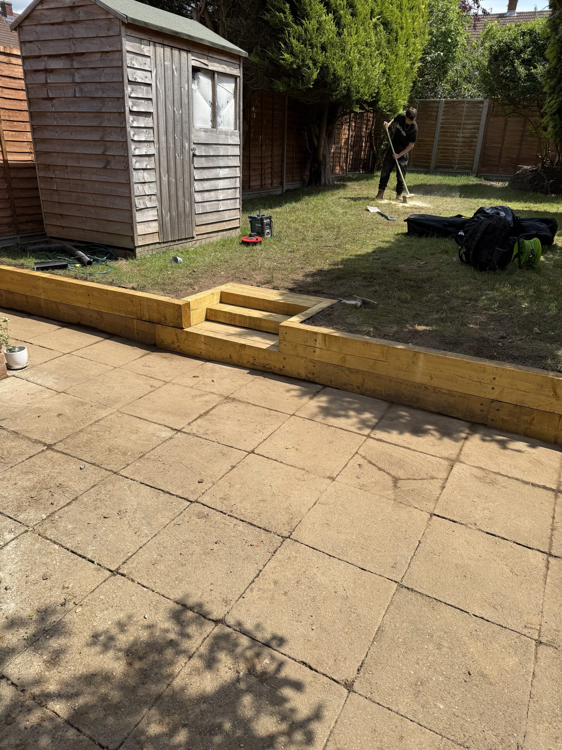 sleeper wall and steps